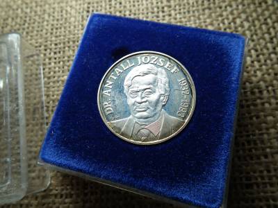 1990 Antal József ezüst emlékérem , PP , doboz + certi 
