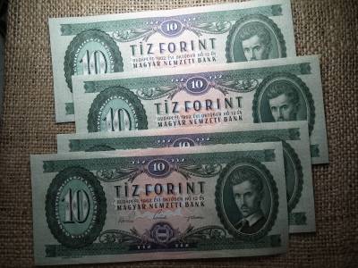 10 forint 1962 , vízjeles , ritka , 4 db sorszámkövető 