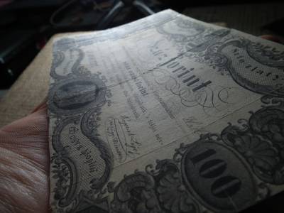 Kossuth 100 forint 1848 , nagyon ritka , sajnos körbe lett vágva , de nem javított , eredeti darab !  G 