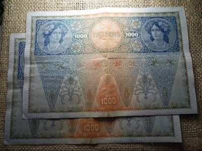 1000 korona 1902 , DÖ , II. kiadás , 2 db sorszámközeli ! 