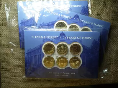 75 ÉVES A FORINT - 5 FORINT 2021 BP - ELSŐ NAPI  BLISZTERBEN! 3 db sorszámkövető 