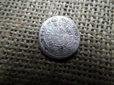 Lipót , ezüst 3 krajcár 1697 C $ , CH , Pozsony , ritka