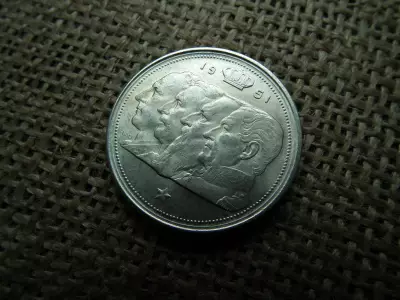 Belgium , ezüst 100 frank 1951 , francs