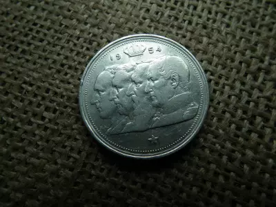 Belgium , ezüst 100 frank 1954  , francs 