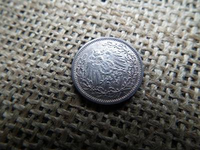 Németország , ezüst 1/2 márka 1915 A , mark 