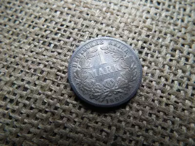 Németország , ezüst 1 márka 1886 F , mark 