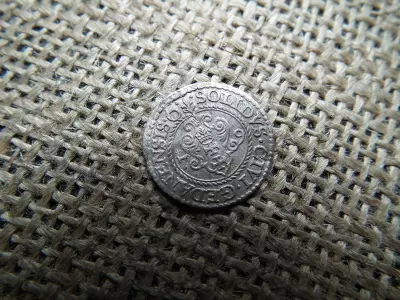 Lengyel–litván közösség , ezüst Solidus 1579 , Szeląg gdański – Stefan Batory Gdańsk , Báthory István  ! R 