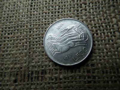 Olaszország , ezüst 500 lire 1961 , líra 