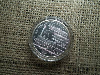 Ausztria , ezüst 20 euró 2007 , euro , Ferdinánd császár Északi Vasút