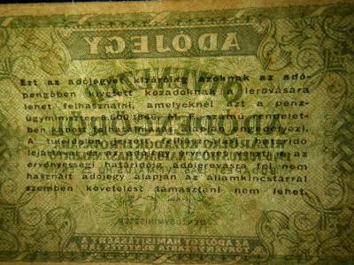 Ötvenezer adópengő 1946 , vízjel nélküli 
