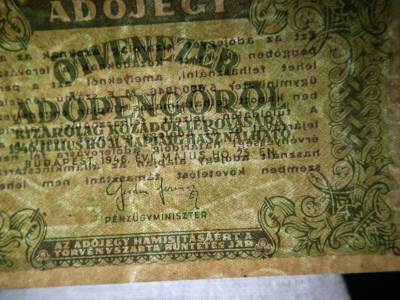 Ötvenezer adópengő 1946 , vízjeles ! 