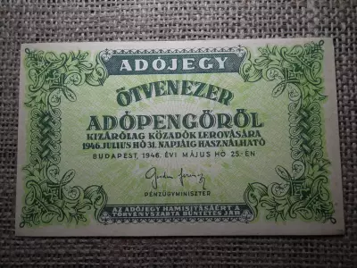 Ötvenezer adópengő 1946 , vízjeles ! 