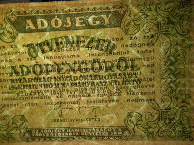 Ötvenezer adópengő 1946 , vízjeles ! Ötvenezer adópengő 1946 , vízjeles !