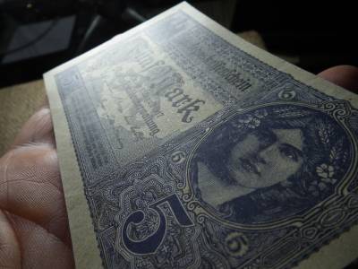 5 márka 1917 , 5 Mark Darlehnskassenschein