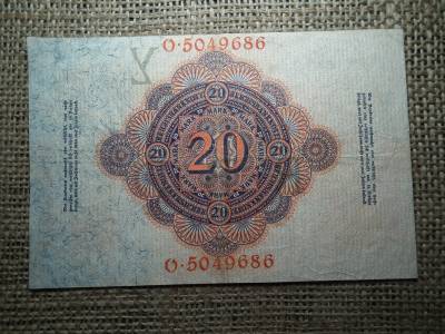 20 márka 1914 , Mark Reichsbanknote