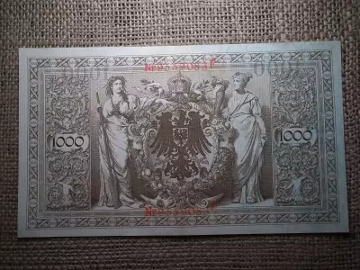 1000 márka 1910 , Mark Reichsbanknote; red seals