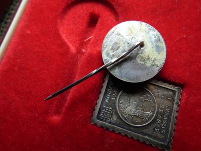 SZOVJET - MAGYAR ŰRREPÜLÉS PLAKETT és JELVÉNY 1980 EZÜST , Interkozmosz , doboz sérült ! Bélyegérem , kitűző 