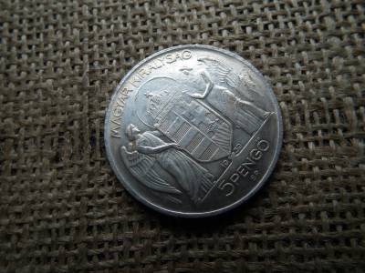 HAMIS , Horthy 5 pengő 1939 , recés perem HAMIS , Horthy 5 pengő 1939 , recés perem