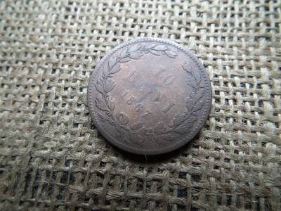 Románia 10 bani 1867 Heaton 