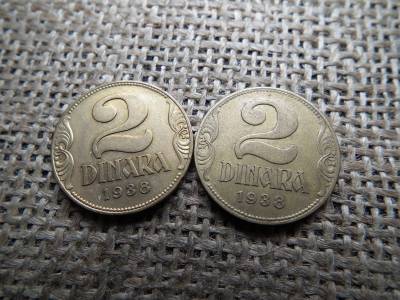 Jugoszlávia 2 Dinara 1938 , dinár - Petar II nagy korona és ritka kis korona ! 