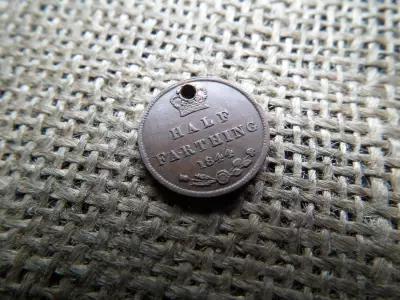 Egyesült Királyság half farthing 1844 , 1/2 ,