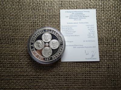 Budapesti Filharmóniai Társaság 150 éves ezüst 5000 forint 2003 PP Budapesti Filharmóniai Társaság 150 éves ezüst 5000 forint 2003 PP