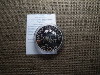 ATHÉNI OLIMPIA 5000 FORINT 2004 EZÜST PP
