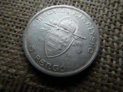5 pengő 1938 , Szent István , ezüst 