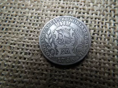 József , ezüst 20 krajcár 1766 SR , ritkább 