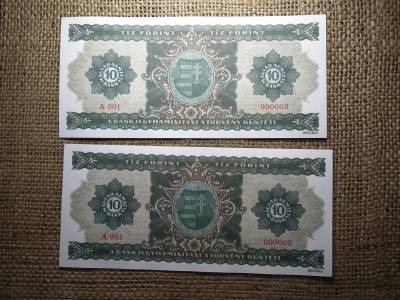 10 forint 1946 Másolat ! Vízjeles , sorszámkövető 