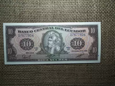 Ecuador 10 sucres 1988 UNC , A1