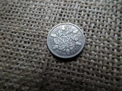 Egyesült Királyság  , ezüst 6 pence 1936
