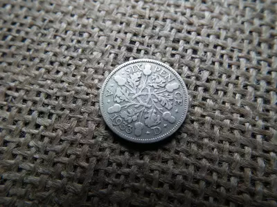 Egyesült Királyság  , ezüst 6 pence 1933
