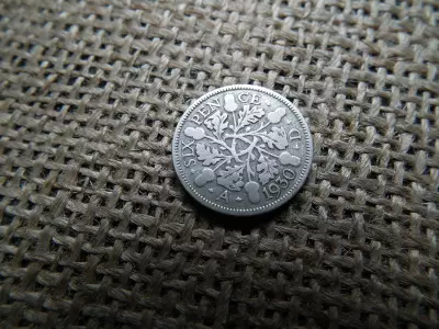 Egyesült Királyság  , ezüst 6 pence 1930