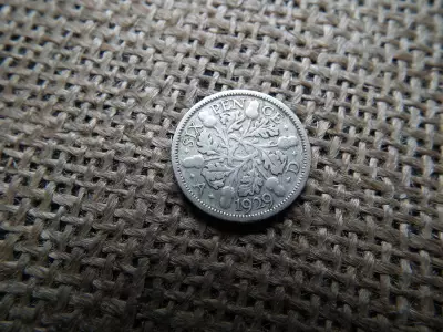 Egyesült Királyság  , ezüst 6 pence 1929