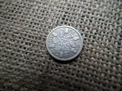 Egyesült Királyság  , ezüst 6 pence 1928