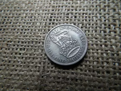 Egyesült Királyság  , ezüst 1 shilling 1933