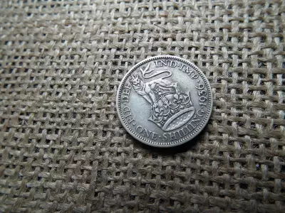 Egyesült Királyság  , ezüst 1 shilling 1936