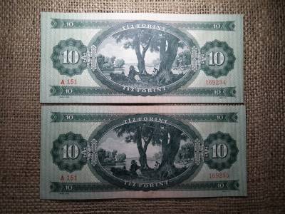 10 forint 1949 , Rákosi címer , extra , 2 db sorszámkövető 10 forint 1949 , Rákosi címer , extra , 2 db sorszámkövető