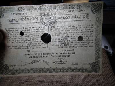 Románia 10 lei 1920 , pénztárjegy , pénztár jegy , Temesvári Első Takarék ! Extra , ritka ! Temesvár Románia 10 lei 1920 , pénztárjegy , pénztár jegy , Temesvári Első Takarék ! Extra , ritka ! Temesvár