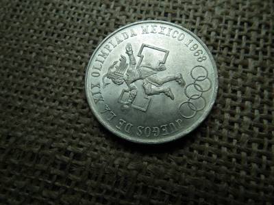 Mexikó , ezüst 25 pesos 1968 , peso 