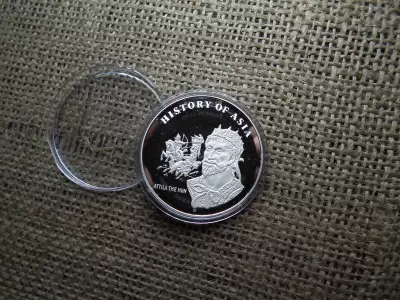 Mongólia ezüst 1000 tögrög 2003 , togrog , PP , Attila, a hun