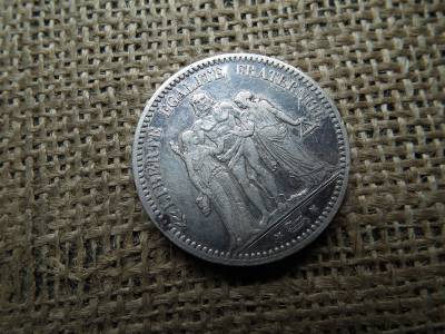 Franciaország , ezüst 5 francs 1873 , frank , Herkules