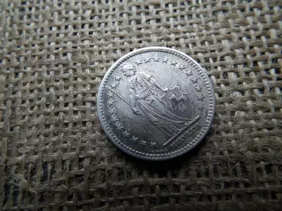 Svájc , ezüst 2 frank 1953 , francs 