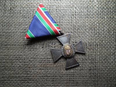 Vitézi Rend Ezüst Érdemkereszt , zománcozott, ezüstözött fém kitüntetés mellszalagon 