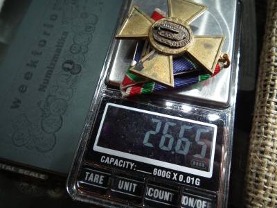 Vitézi Rend bronz Érdemkereszt , zománcozott, fém kitüntetés mellszalagon 