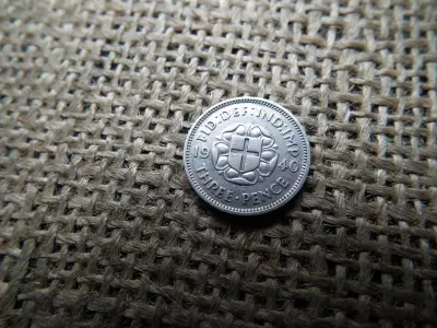 Egyesült Királyság , ezüst 3 pence 1940 