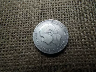 Spanyolország , ezüst 2 peseta 1879 , pesetas - Alfonz XII