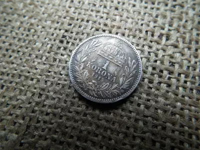 Ferenc József , ezüst 1 korona 1915 KB  , patinás 