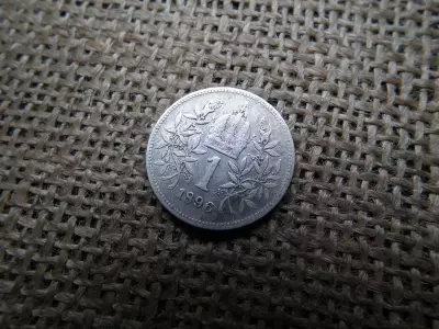 Ferenc József , ezüst 1 korona 1896 , corona